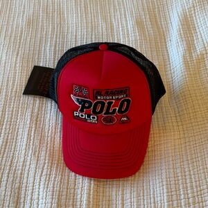Polo Red and Black Racing Cap